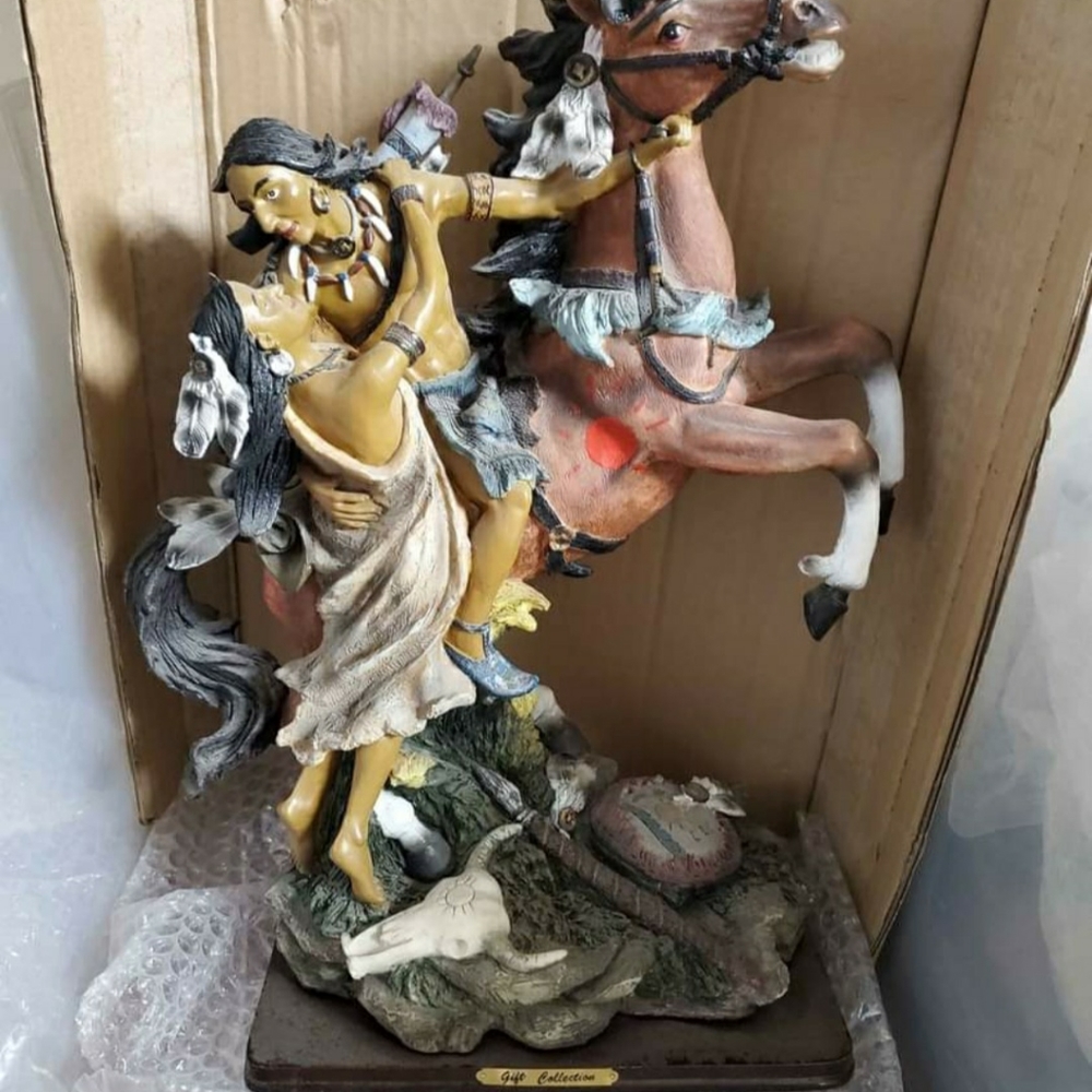 Indian and horse statue